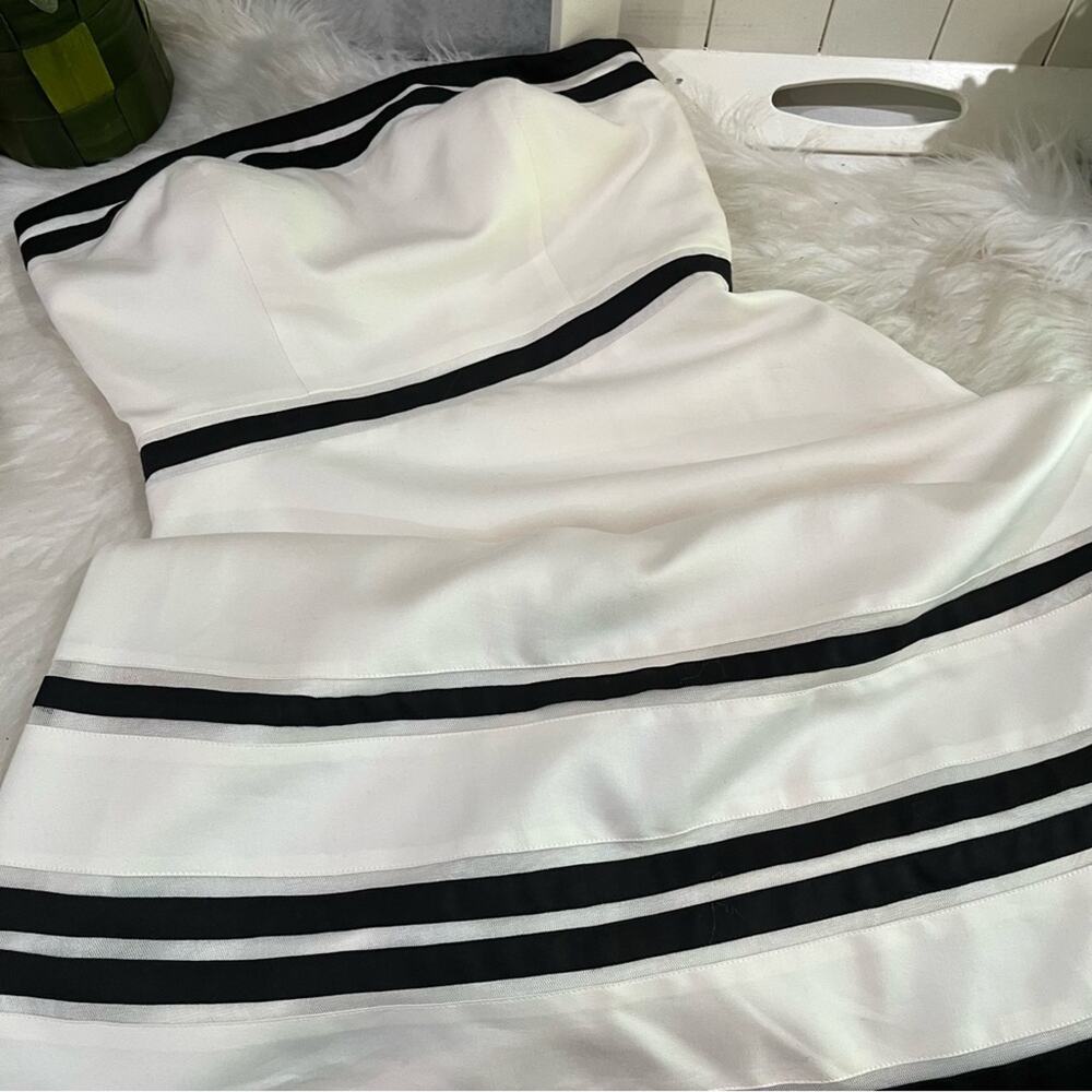 NEW Ann Taylor Silk Classic Structured Strapless Two-Tone Fit Flare Midi Dress - Picture 16 of 16